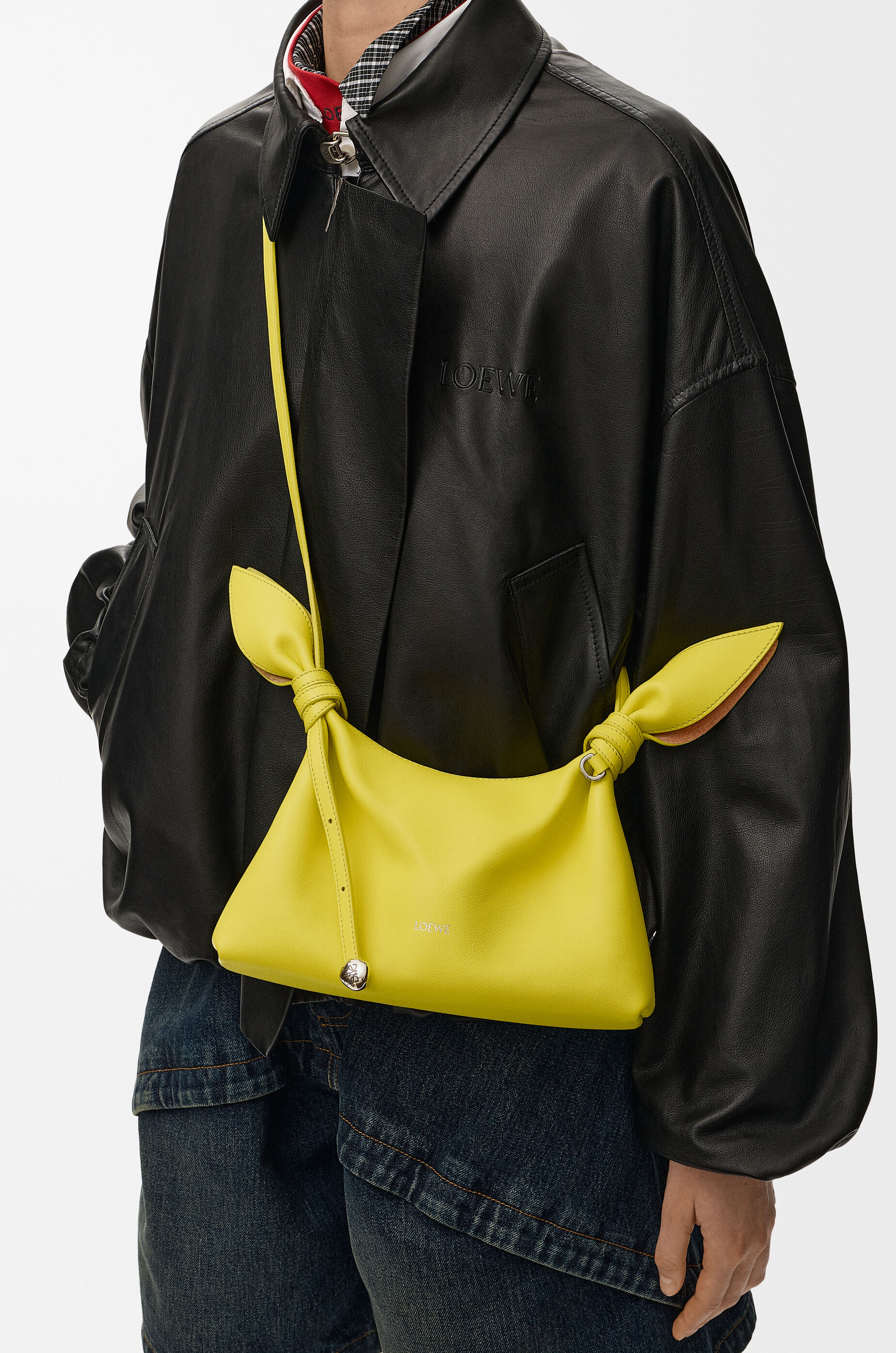 Mini Scarf bag in smooth calfskin Yellow - LOEWE USA Official Website
