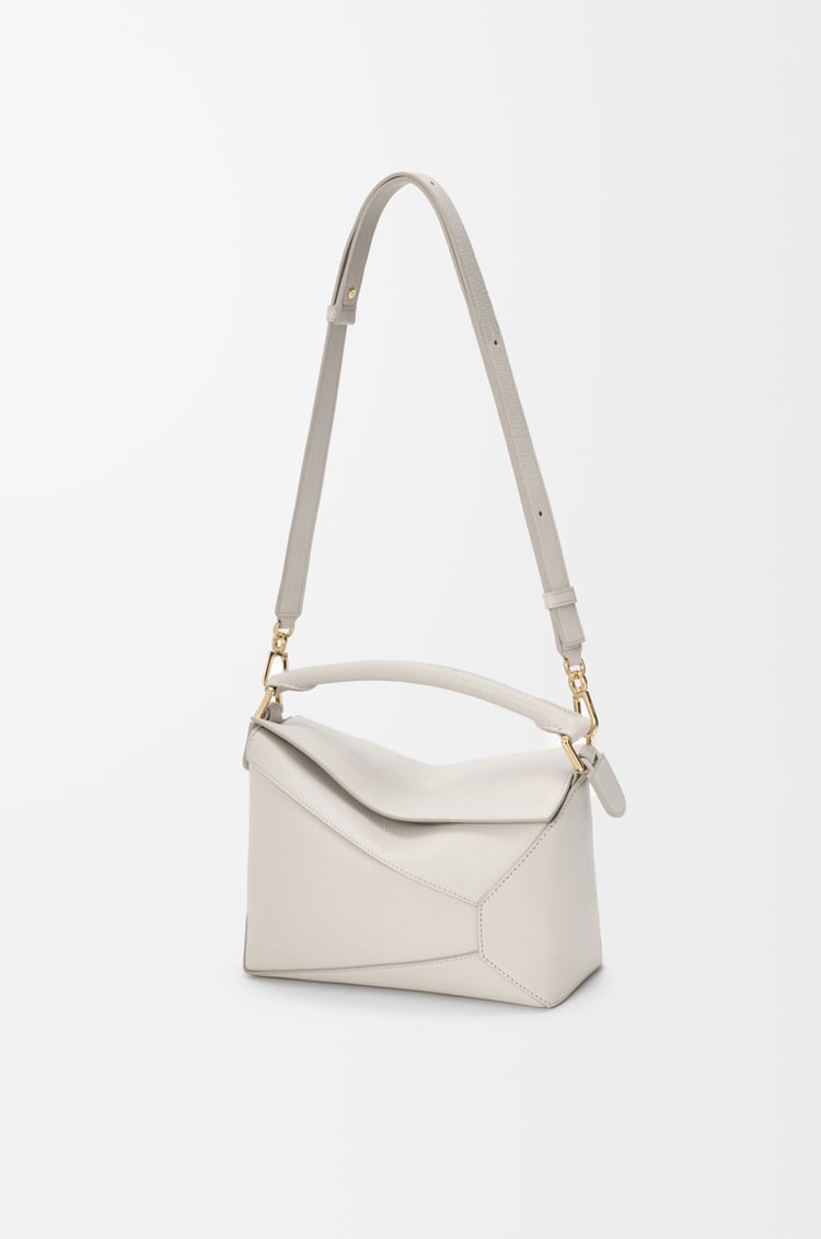 LOEWE Small Puzzle Edge bag in soft grained calfskin Light Ghost