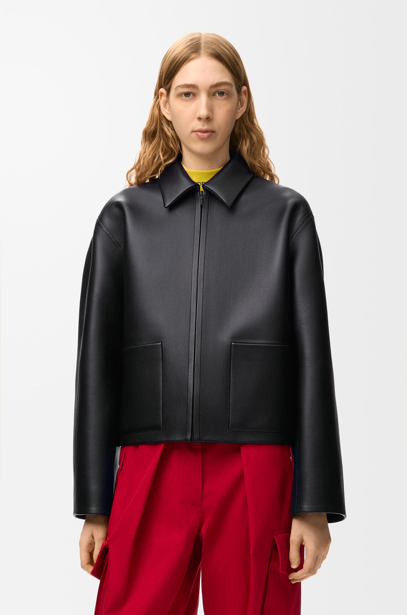 LOEWE Chaqueta en piel napa de cordero Negro