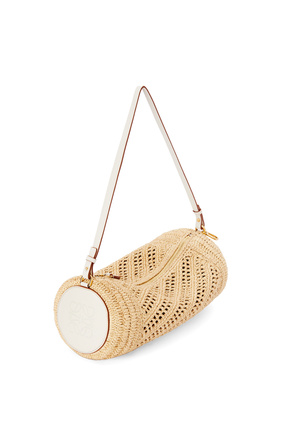 LOEWE Bracelet pouch in raffia and calfskin Natural/Soft White plp_rd
