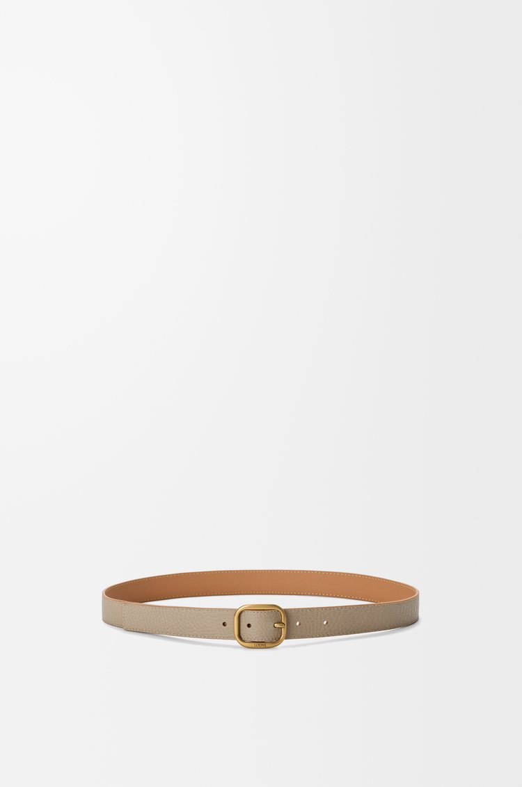 LOEWE ラウンド ソフト ベルト（サプルグレインカーフ） クレイ/ゴールド