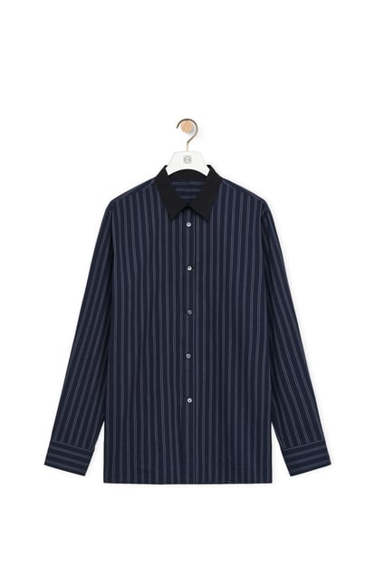LOEWE Camisa en algodón Azul Marino Oscuro/Gris/Negro plp_rd
