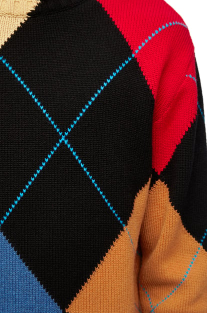 LOEWE Jersey de rombos cropped en cashmere Negro/Multicolor plp_rd