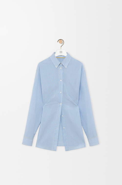 LOEWE Shirt in wool Blue/White