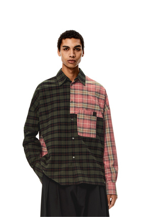 LOEWE Patchwork oversize shirt in cotton Green/Multicolor plp_rd