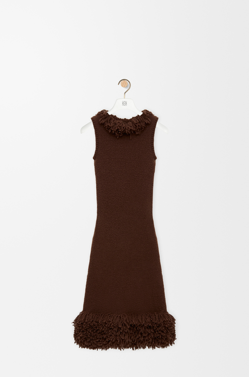 LOEWE Vestido en mezcla de lana Marrón