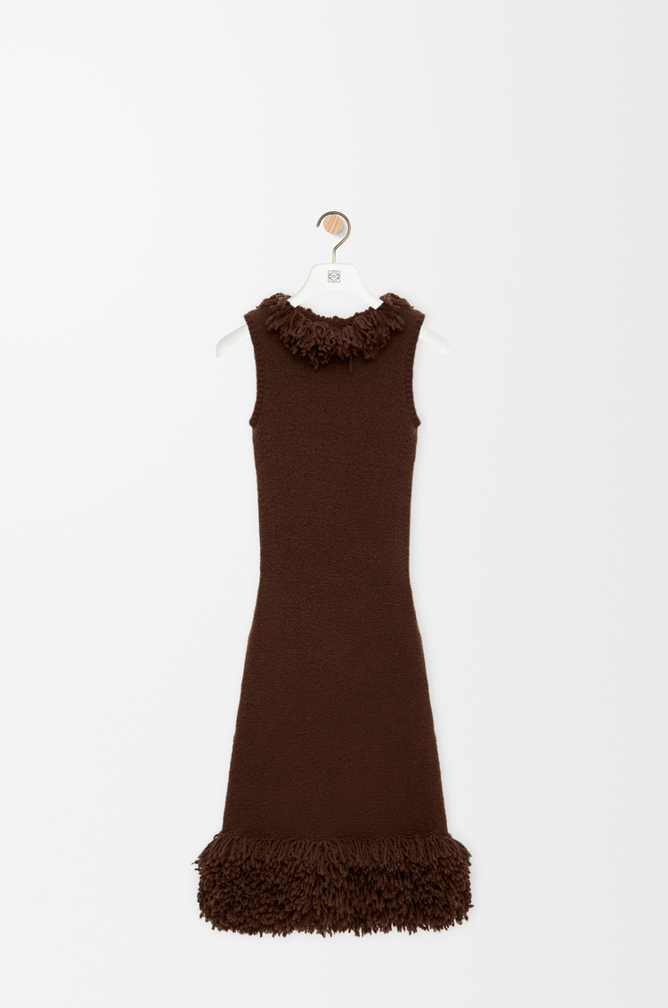 LOEWE Vestido en mezcla de lana Marrón