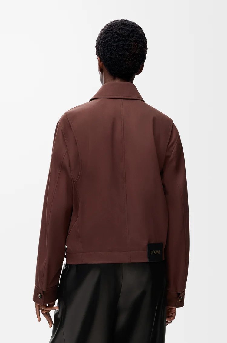 LOEWE 棉質和真絲腰帶夾克 咖啡棕