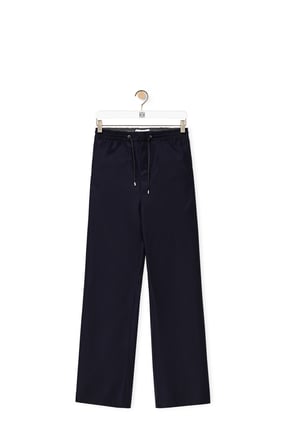 LOEWE Drawstring trousers in wool and nylon Midnight Blue
