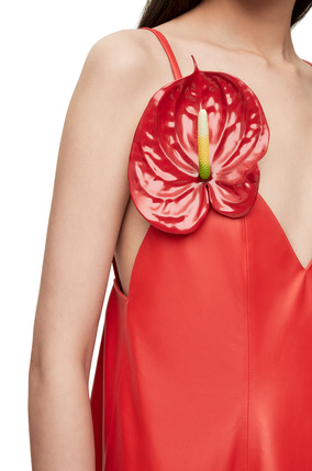 LOEWE Anthurium strappy dress in nappa Red
