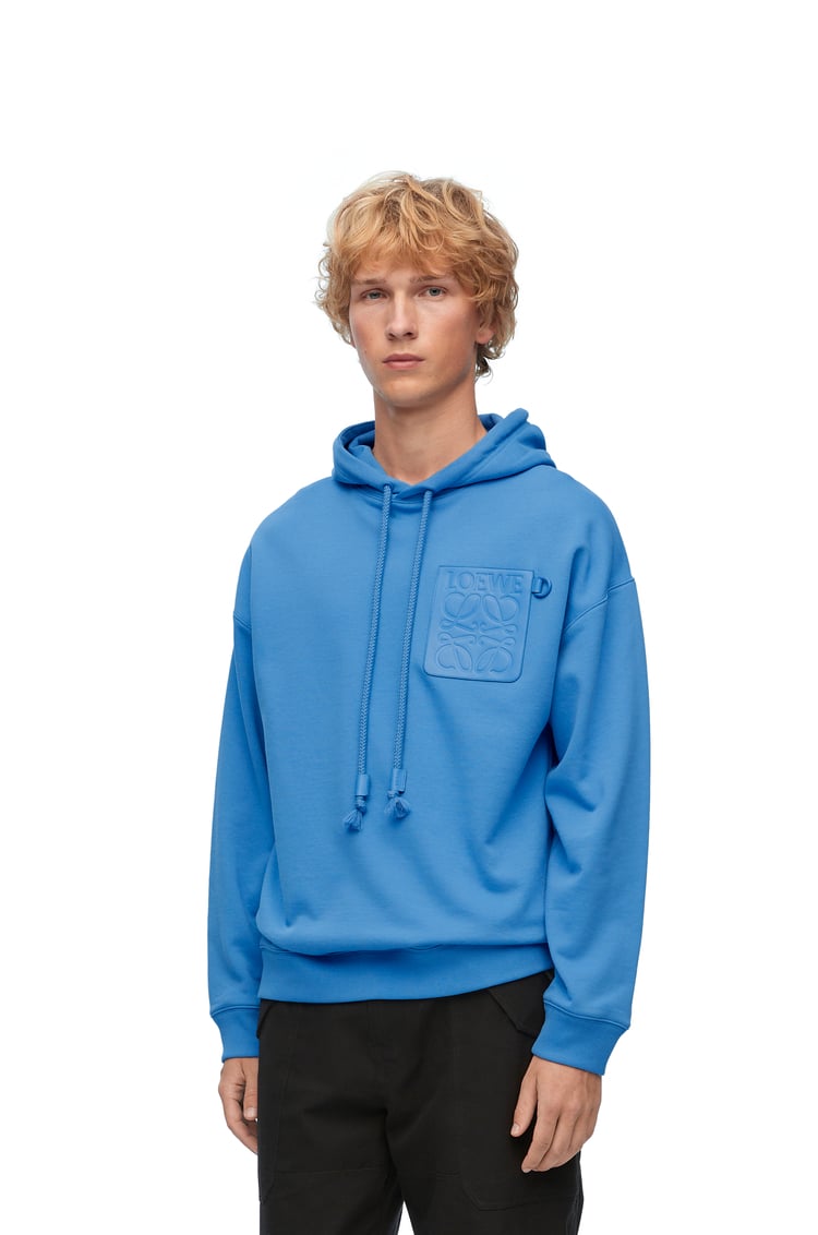 LOEWE Relaxed fit hoodie in cotton Riviera Blue