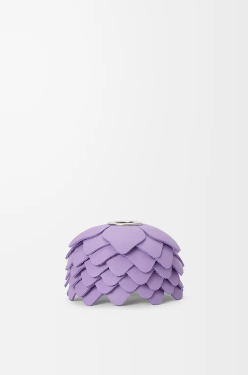 LOEWE Charm Small Flower de piel de ternera Malva