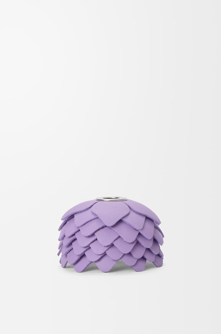 LOEWE Charm Small Flower de piel de ternera Malva