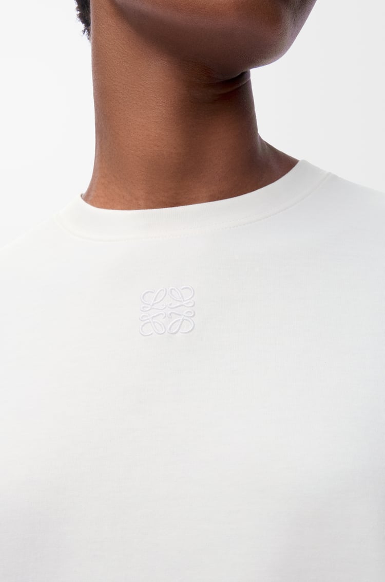 LOEWE Camiseta asimétrica en mezcla de algodón Blanco