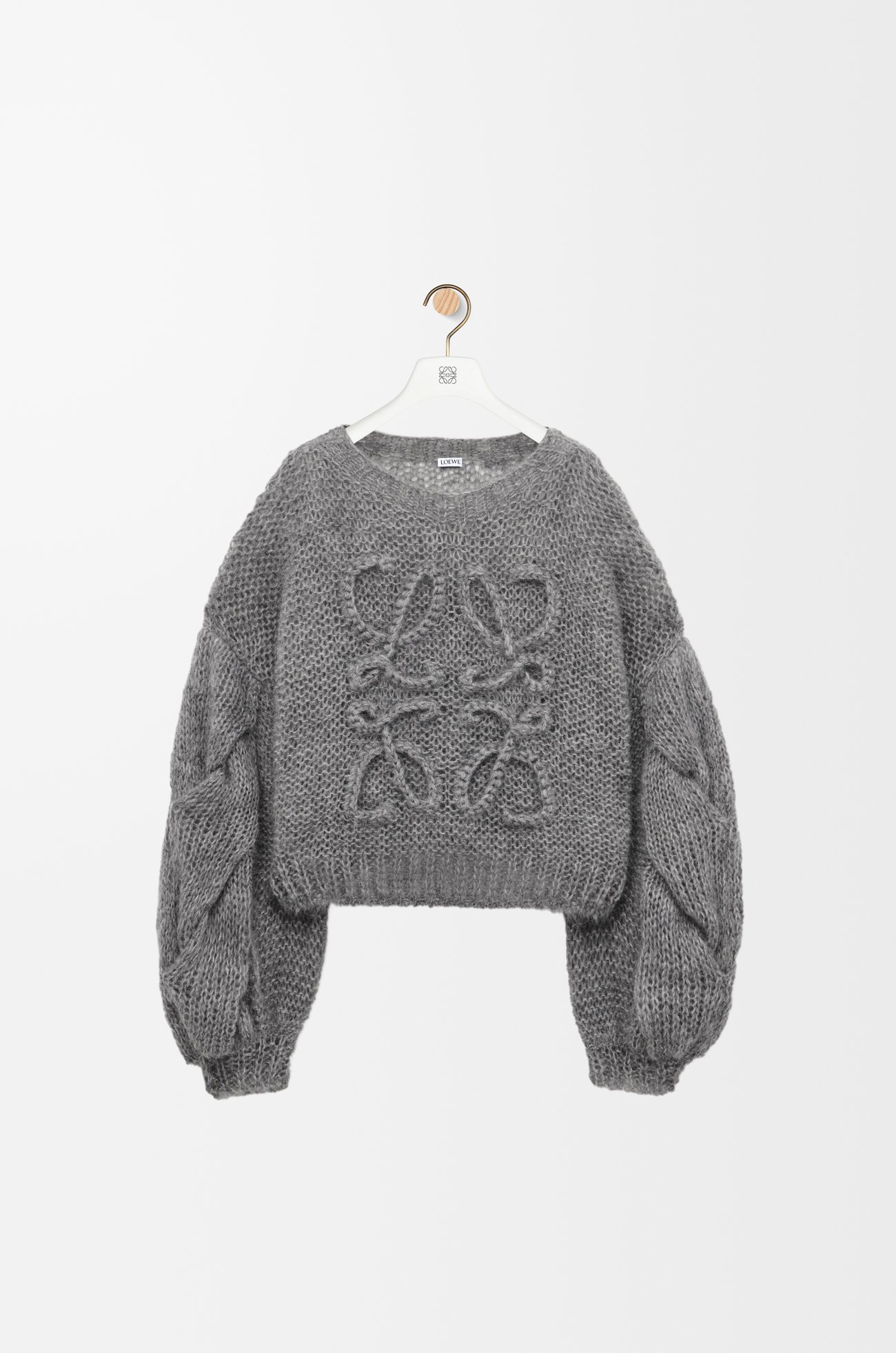 LOEWE Jersey Anagram en mohair Gris Jaspeado