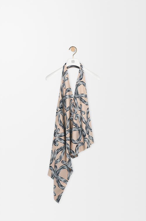 LOEWE Top in silk Beige/Black