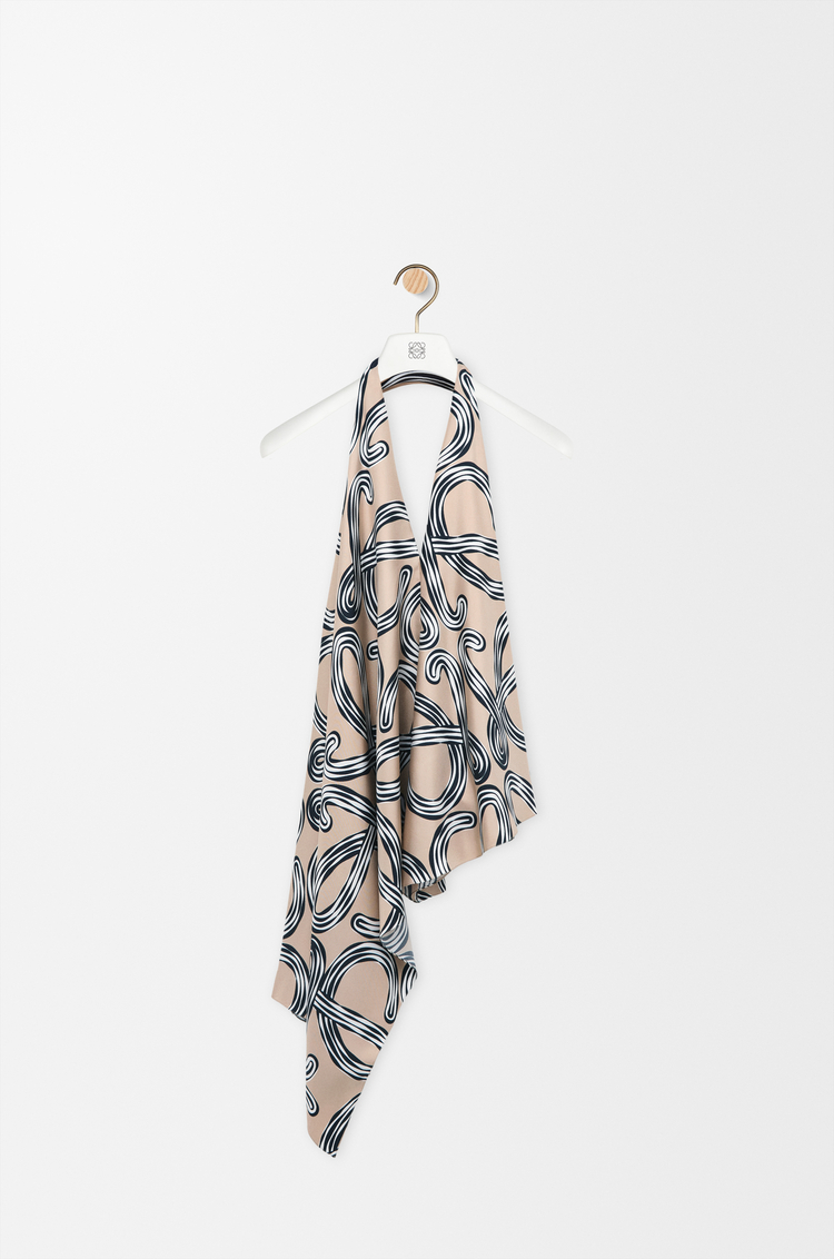 LOEWE 丝绸上衣 米黄色/黑色