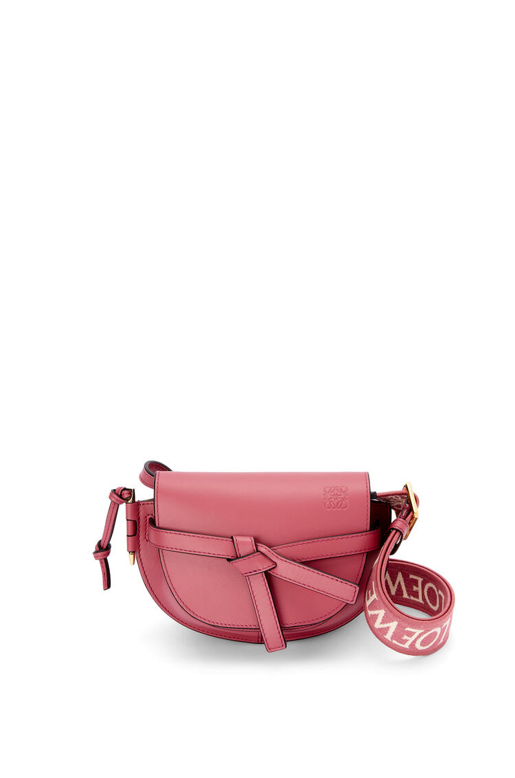 LOEWE Mini Gate Dual bag in soft calfskin and jacquard Plumrose