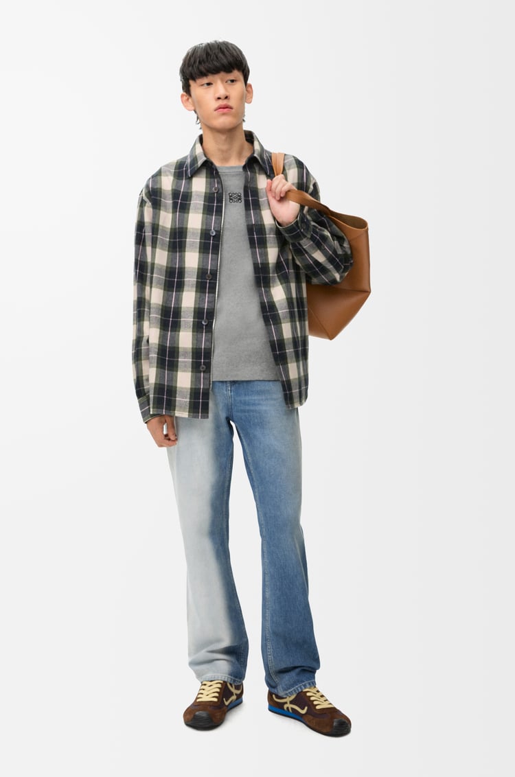 LOEWE Oversized fit long sleeve T-shirt in cotton Grey Melange