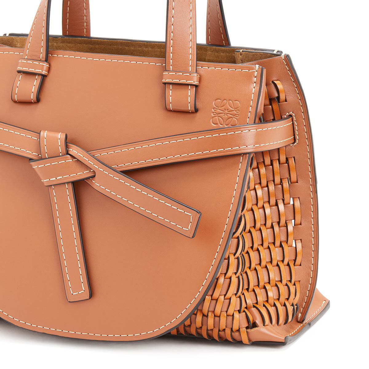 Gate Top Handle Woven Small Tan LOEWE