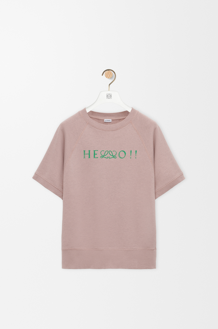 LOEWE Felpa a maniche corte in cotone Rosa Chiaro