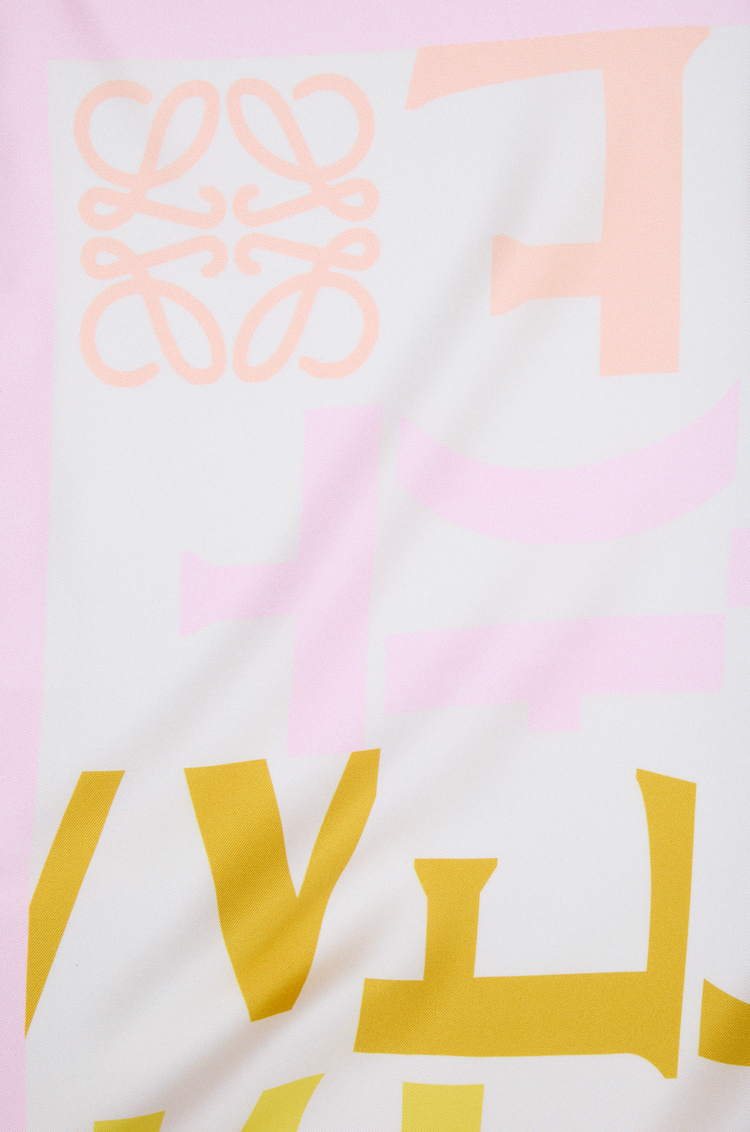 LOEWE Scarf in silk Pink/Yellow