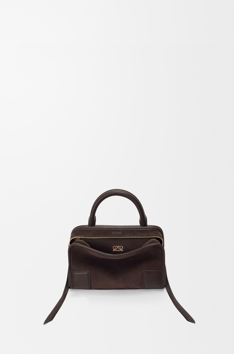 LOEWE Mini sac Amazona 180 en cuir velours Châtaigne Foncé