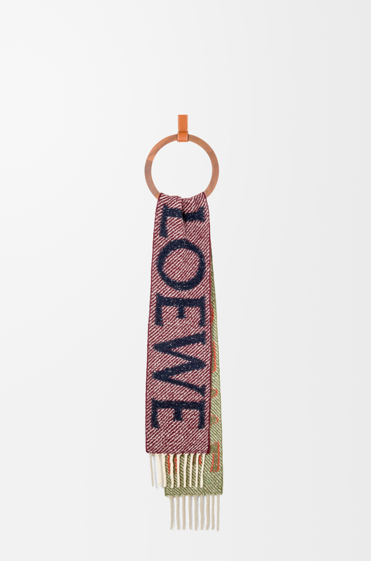 LOEWE Bufanda en mezcla de alpaca y lana Marino/Naranja