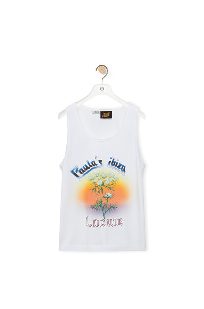 LOEWE Fennel tank top in cotton White/Multicolor plp_rd