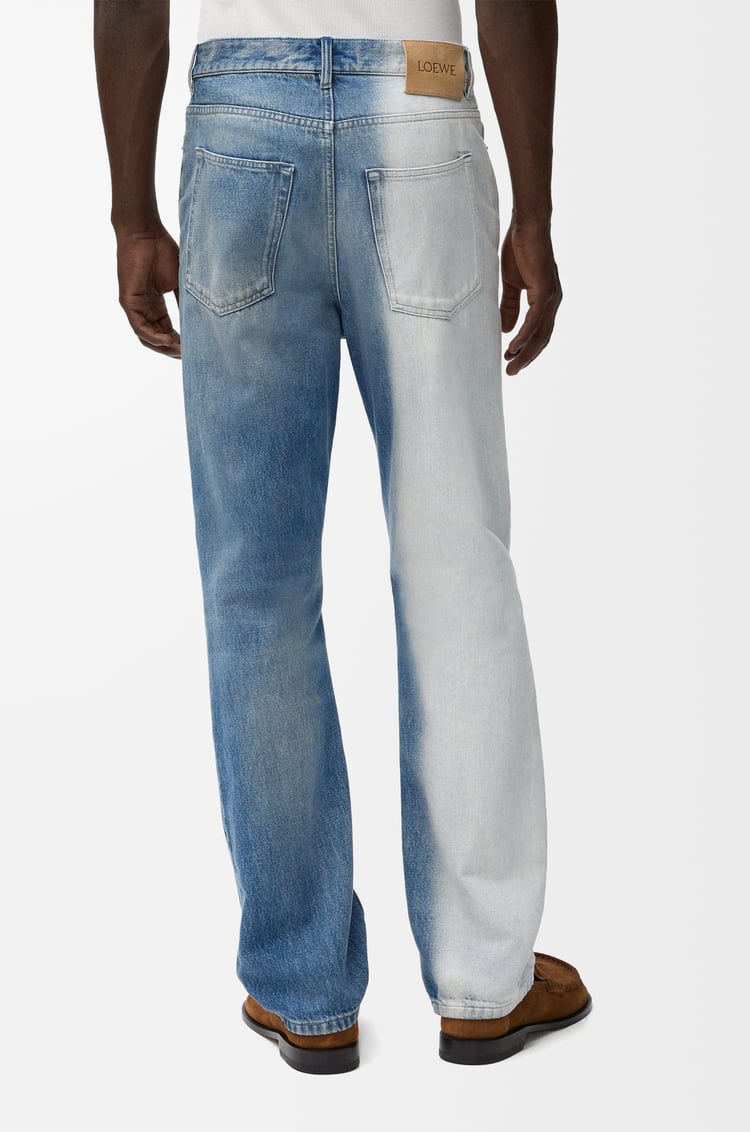 LOEWE Pantalón vaquero recto en denim Blanco/Azul