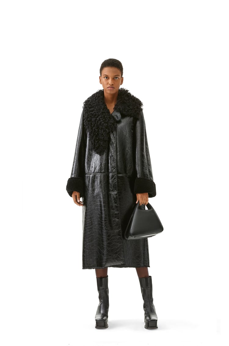 LOEWE SHEARLING COAT Black