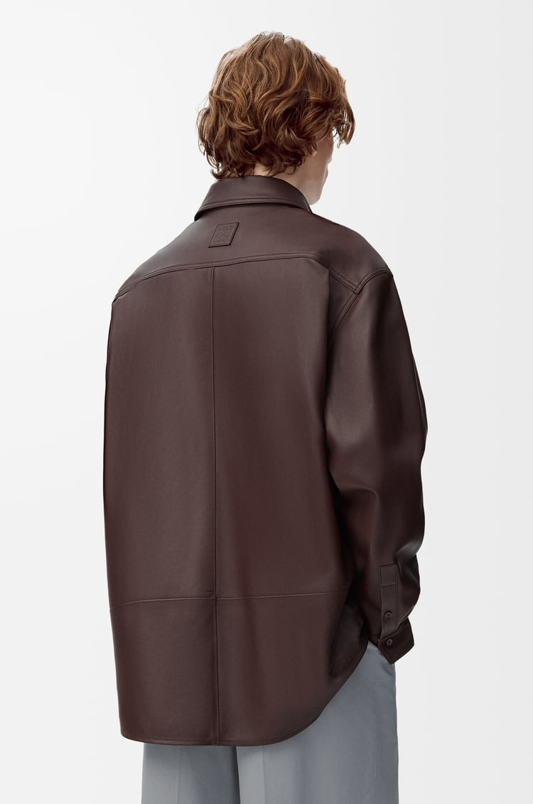 LOEWE Surchemise en cuir d'agneau nappa Marron Chocolat