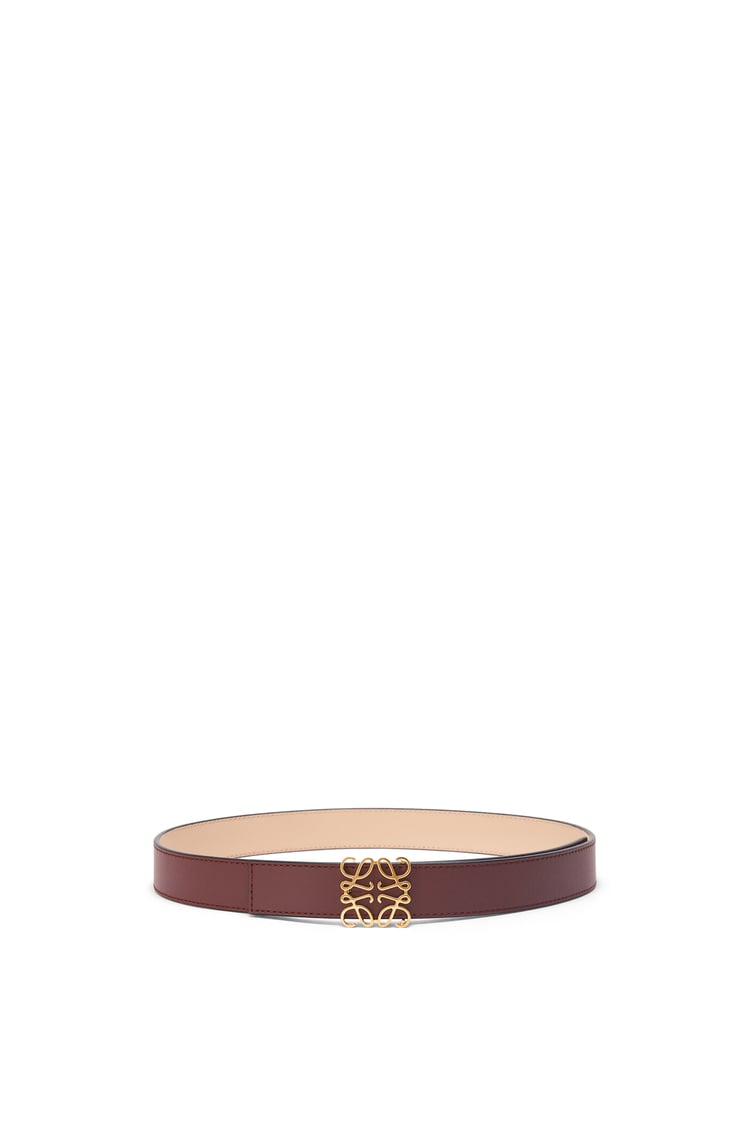 LOEWE Reversible Anagram belt in smooth calfskin 瓷磚紅/裸色/金色