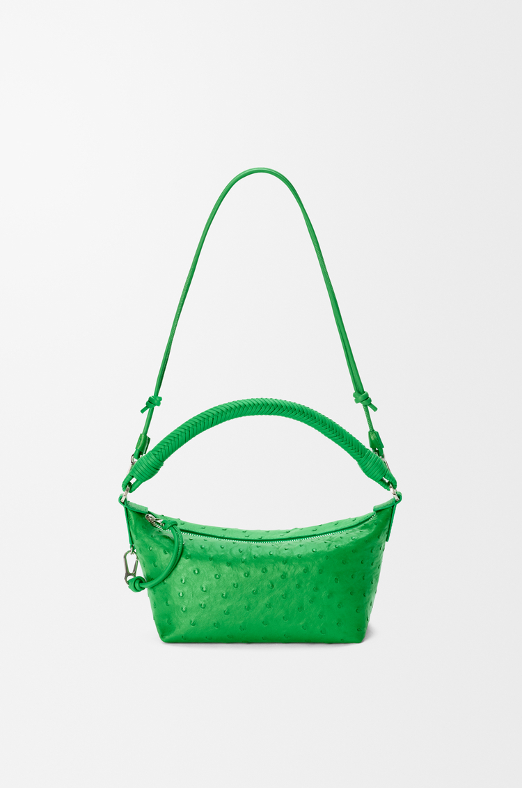 LOEWE Bolso Cala mini en piel de avestruz Verde Trébol