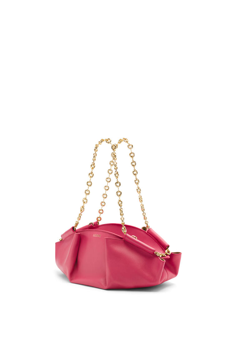 LOEWE Small Paseo bag in shiny nappa calfskin with chain Magenta