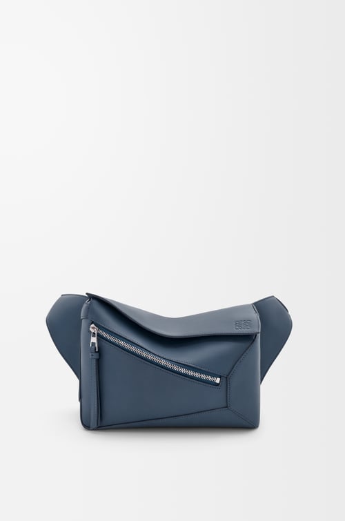 LOEWE 小型經典小牛皮 Puzzle 腰包 靛藍色