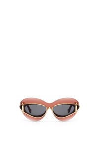 LOEWE Gafas de sol cat-eye doble en acetato y metal Vino/Color Teja