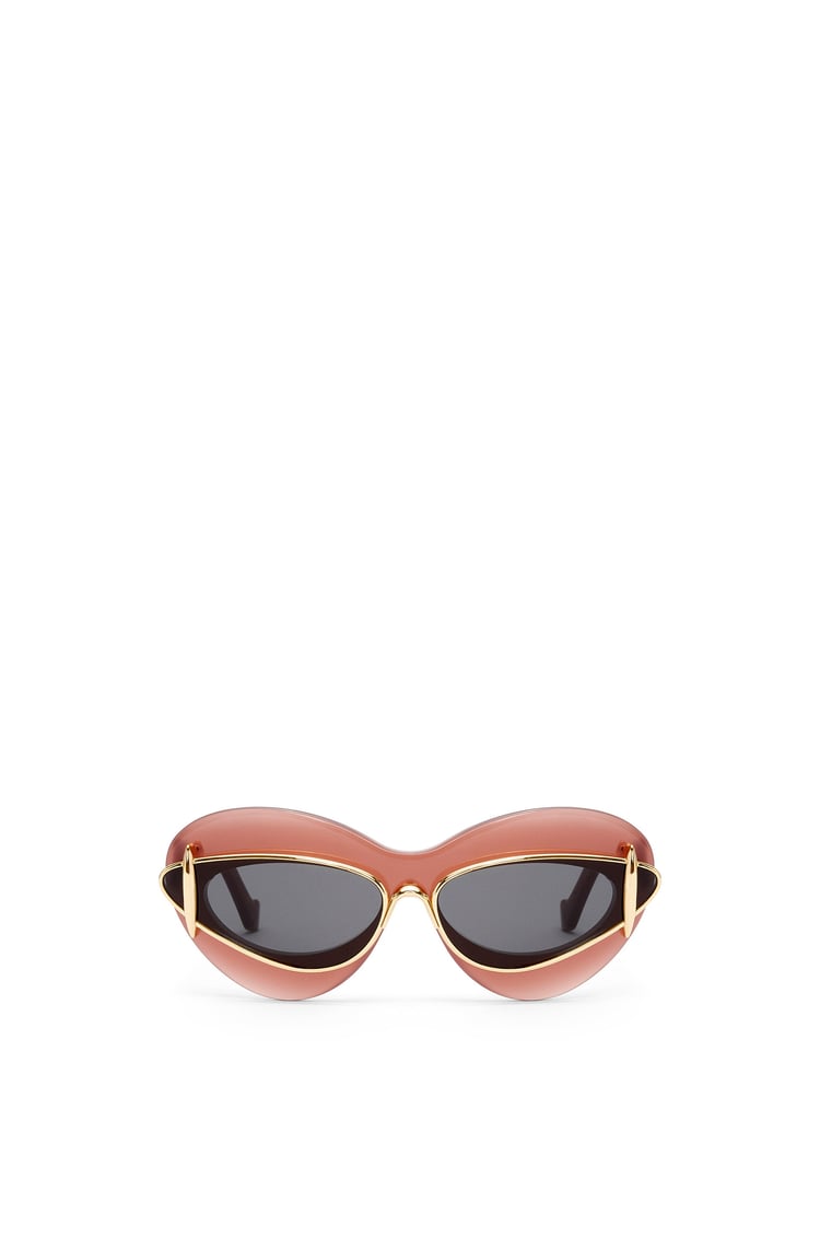 LOEWE Cateye double frame sunglasses in acetate and metal Wine/Rust Color
