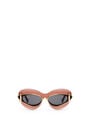 LOEWE Gafas de sol cat-eye doble en acetato y metal Vino/Color Teja