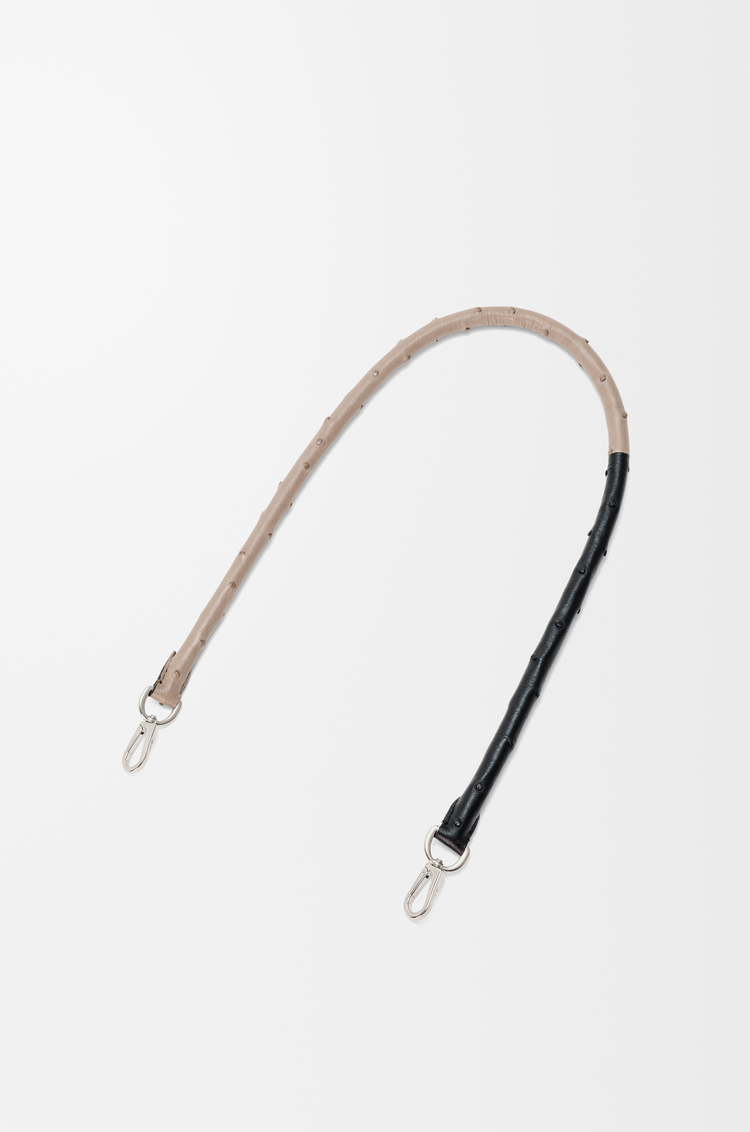 LOEWE Strap in ostrich Black/Taupe