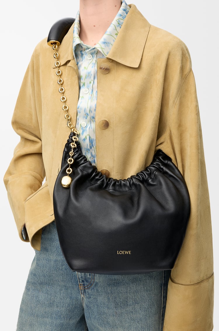 LOEWE Small Squeeze bag in mellow nappa lambskin Black