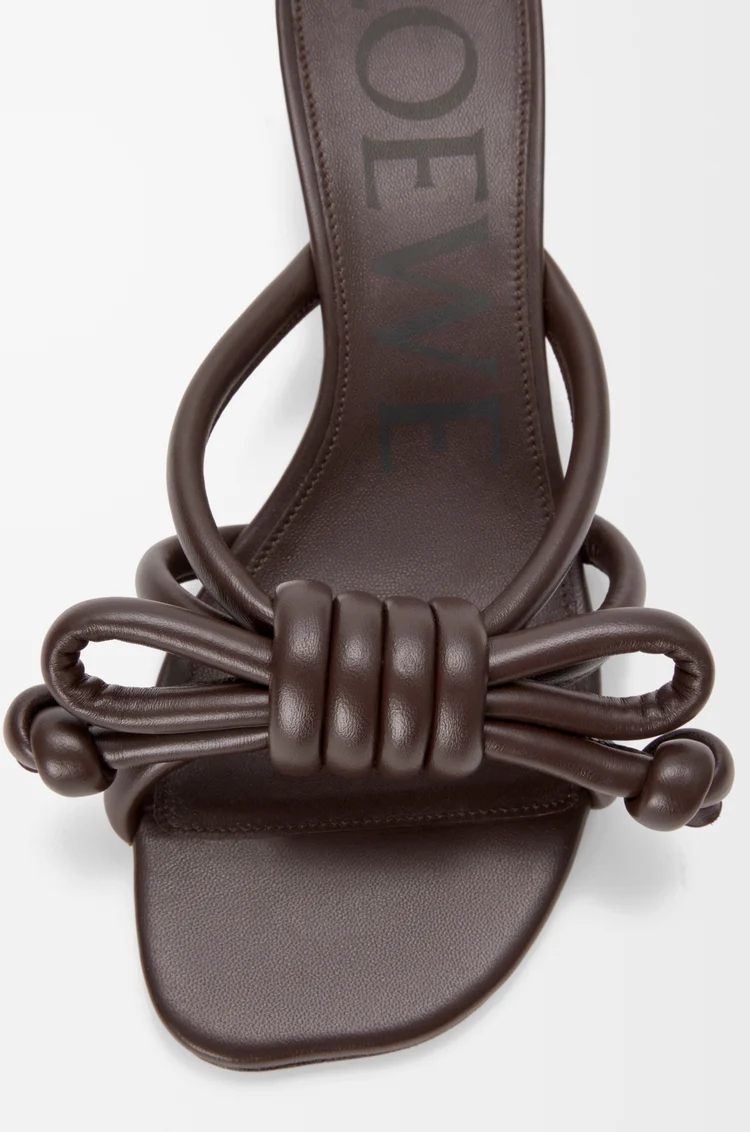 LOEWE Flamenco Knot sandal in lambskin Dark Chestnut