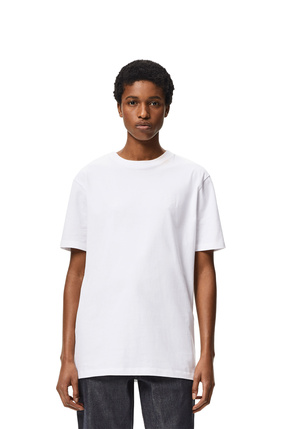 LOEWE Camiseta en algodón con Anagrama bordado Blanco plp_rd