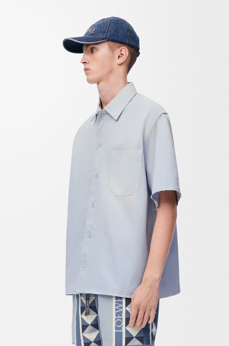 LOEWE Camisa de manga corta Anagram en algodón Azul Cielo