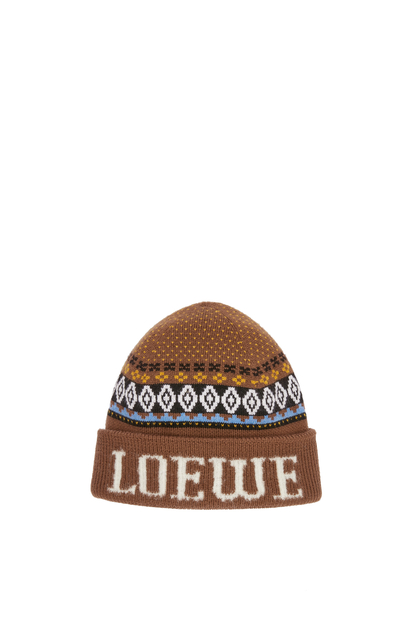 LOEWE Beanie in wool Brown/Multicolor