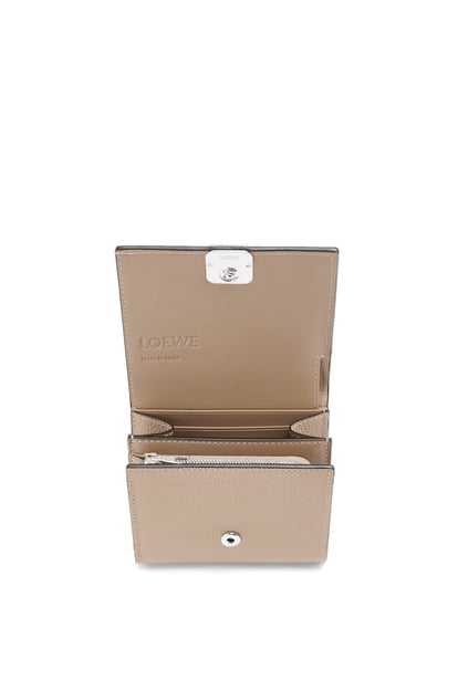 LOEWE Anagram compact flap wallet in pebble grain calfskin Sand plp_rd