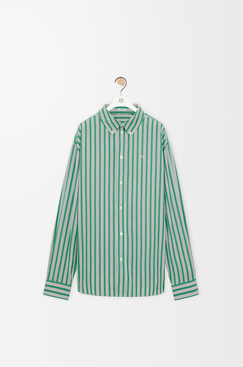 LOEWE Shirt in cotton Green/White