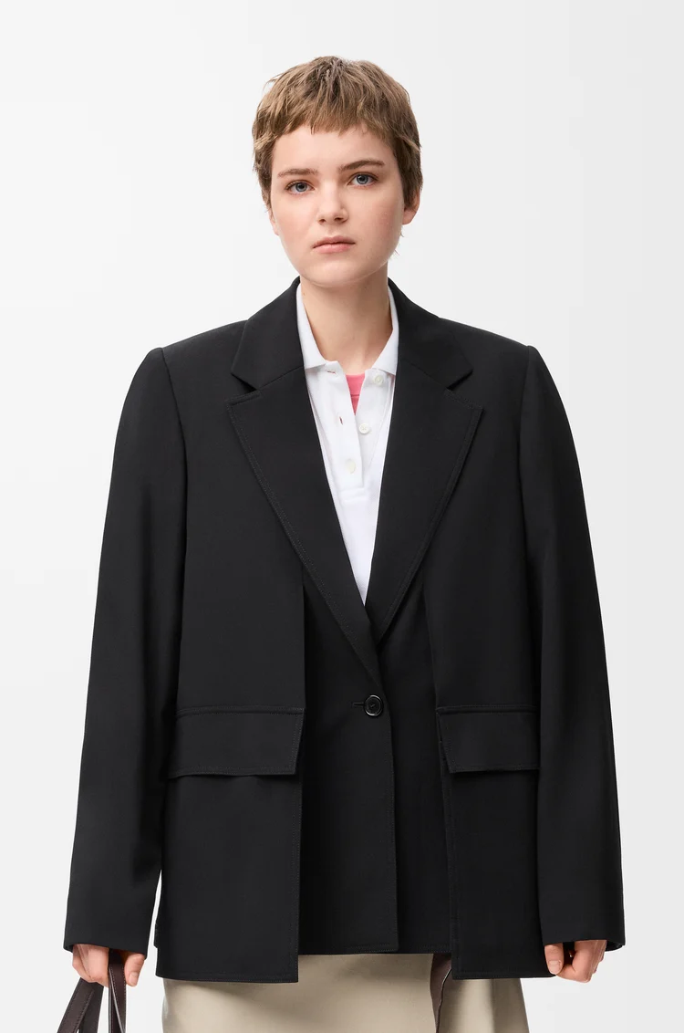 LOEWE 羊毛夹克 黑色