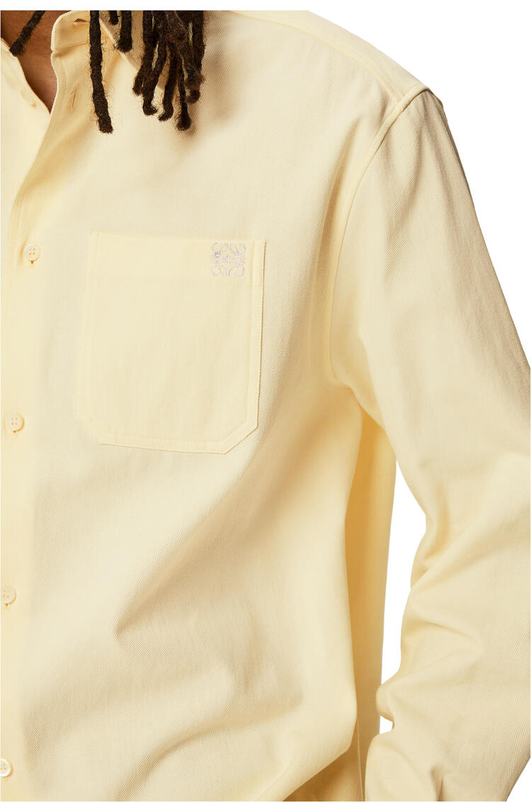 LOEWE 棉質胸前口袋格紋襯衫 粉黃色 pdp_rd