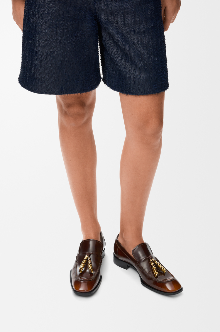 LOEWE 엣지 로퍼 - 브러시드 오프 카프스킨 브라운